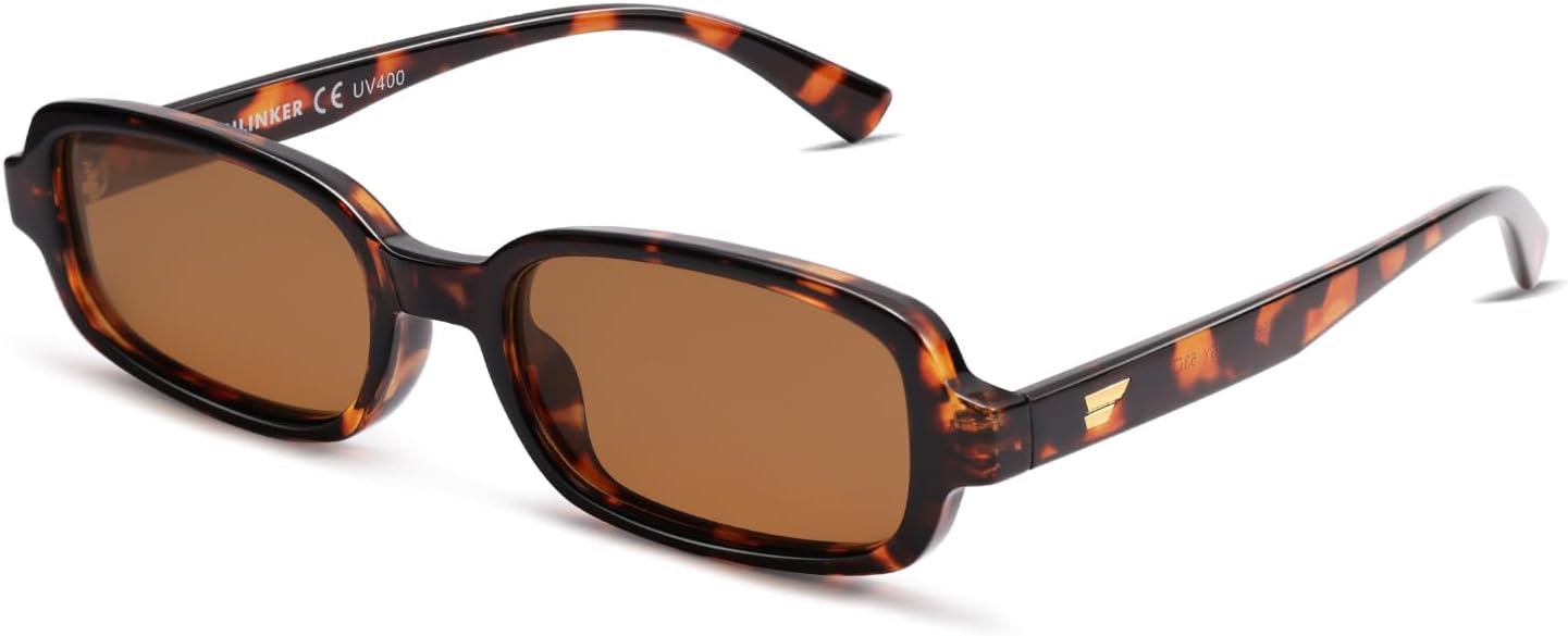 VANLINKER Retro Rectangle Polarized Sunglasses for Women Men Small 90s Style Vin...
