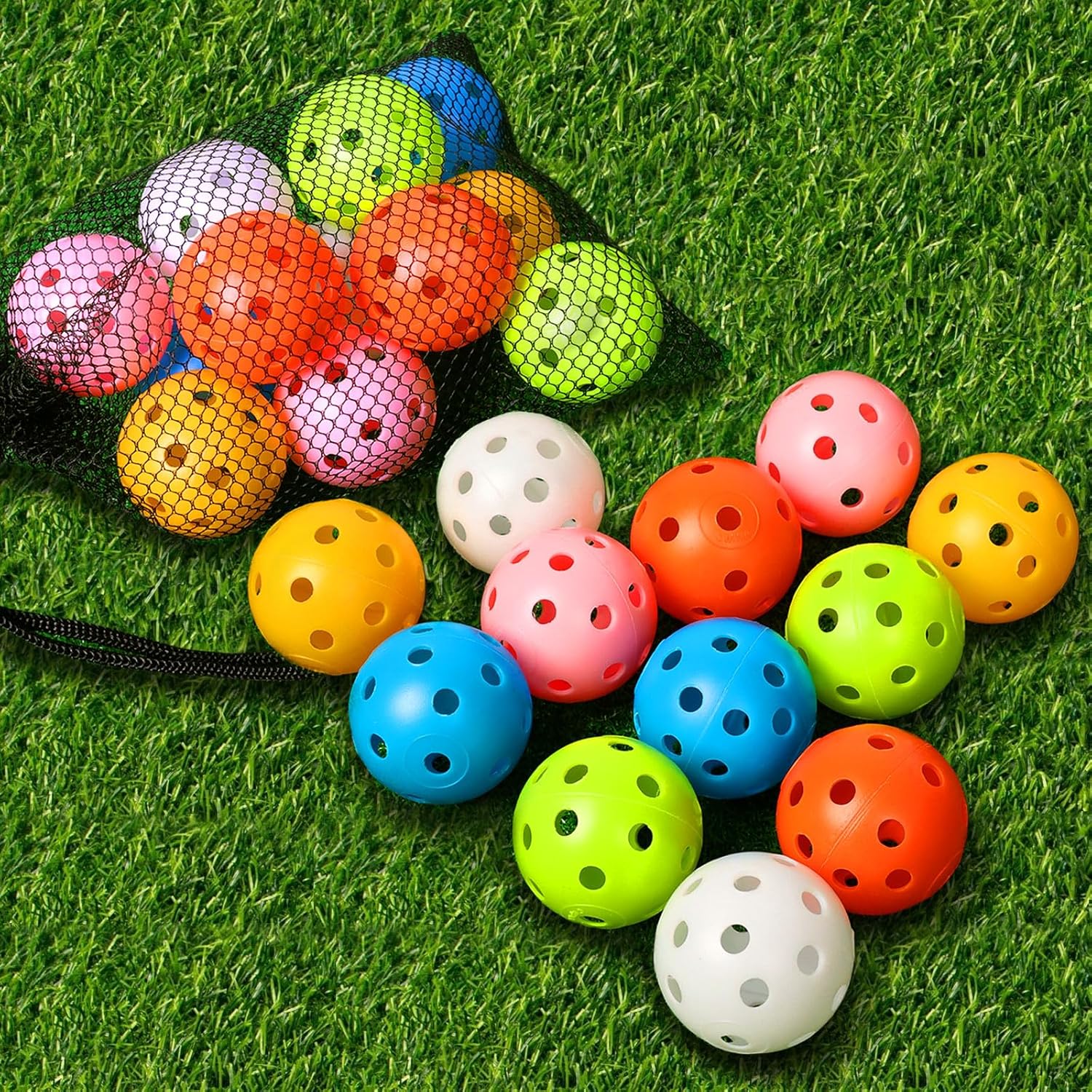 THIODOON Golf Practice Ball Air Flow Hollow Practice Golf Balls 40mm Plastic Gol...
