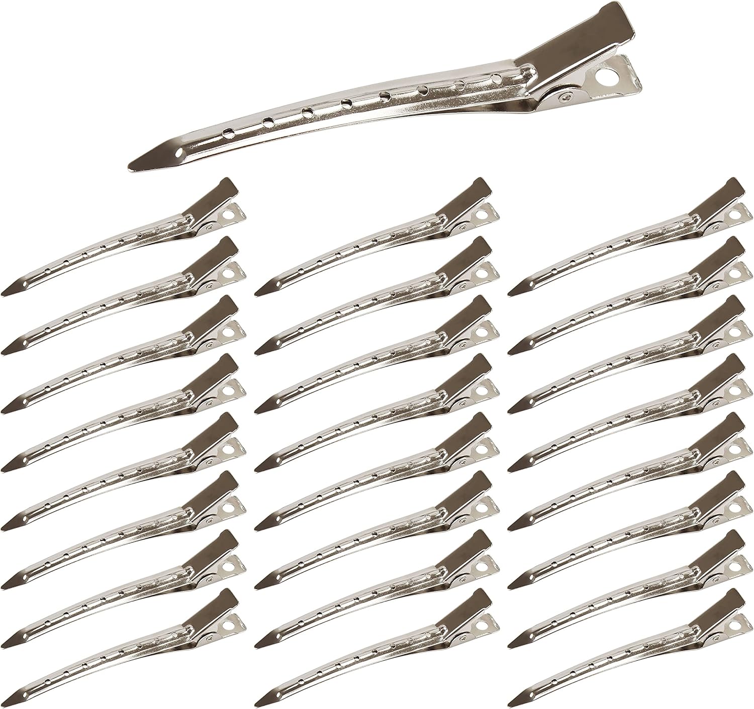 Beayuer 25 Pieces Duck Bill Hair Clips, 3.5 Inch Rustproof Metal Alligator Curl...