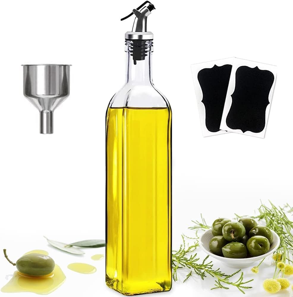 ztarraum Oil Dispenser Olive Oil Bottle Drizzler Vinegar Bottle 500ml/17OZ Glass...