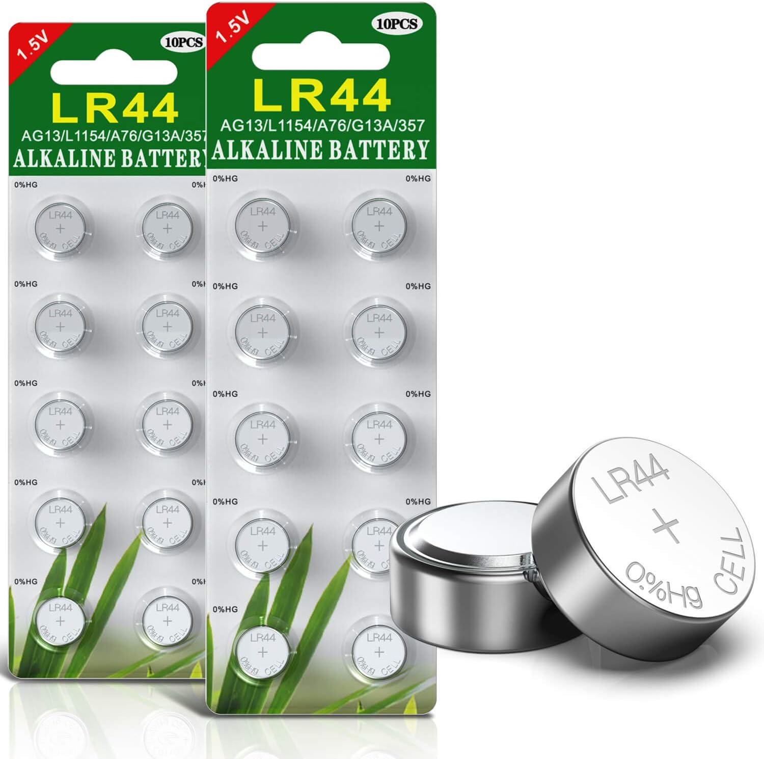 GutAlkaLi 20-Pack LR44 Batteries - 1.5V Button Cell Batteries for Small Electron...