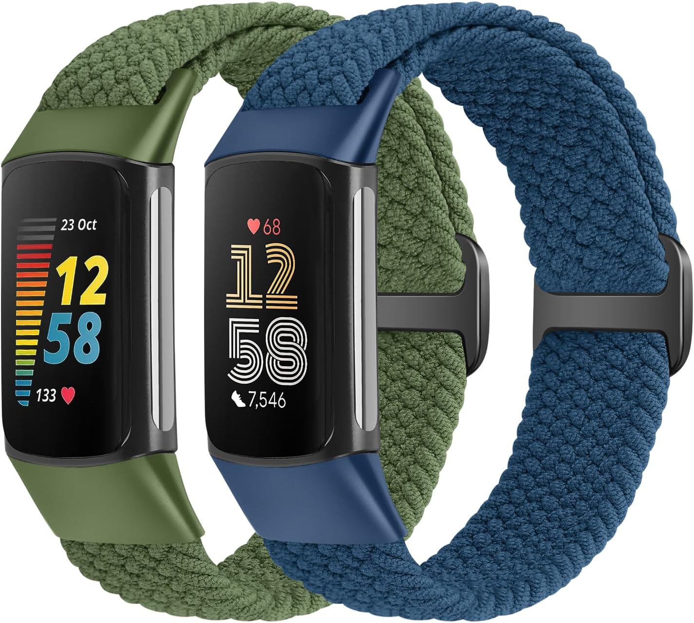 SHIJZWD Elastic Braided Straps Compatible with Fitbit Charge 5/Fitbit Charge 6,...