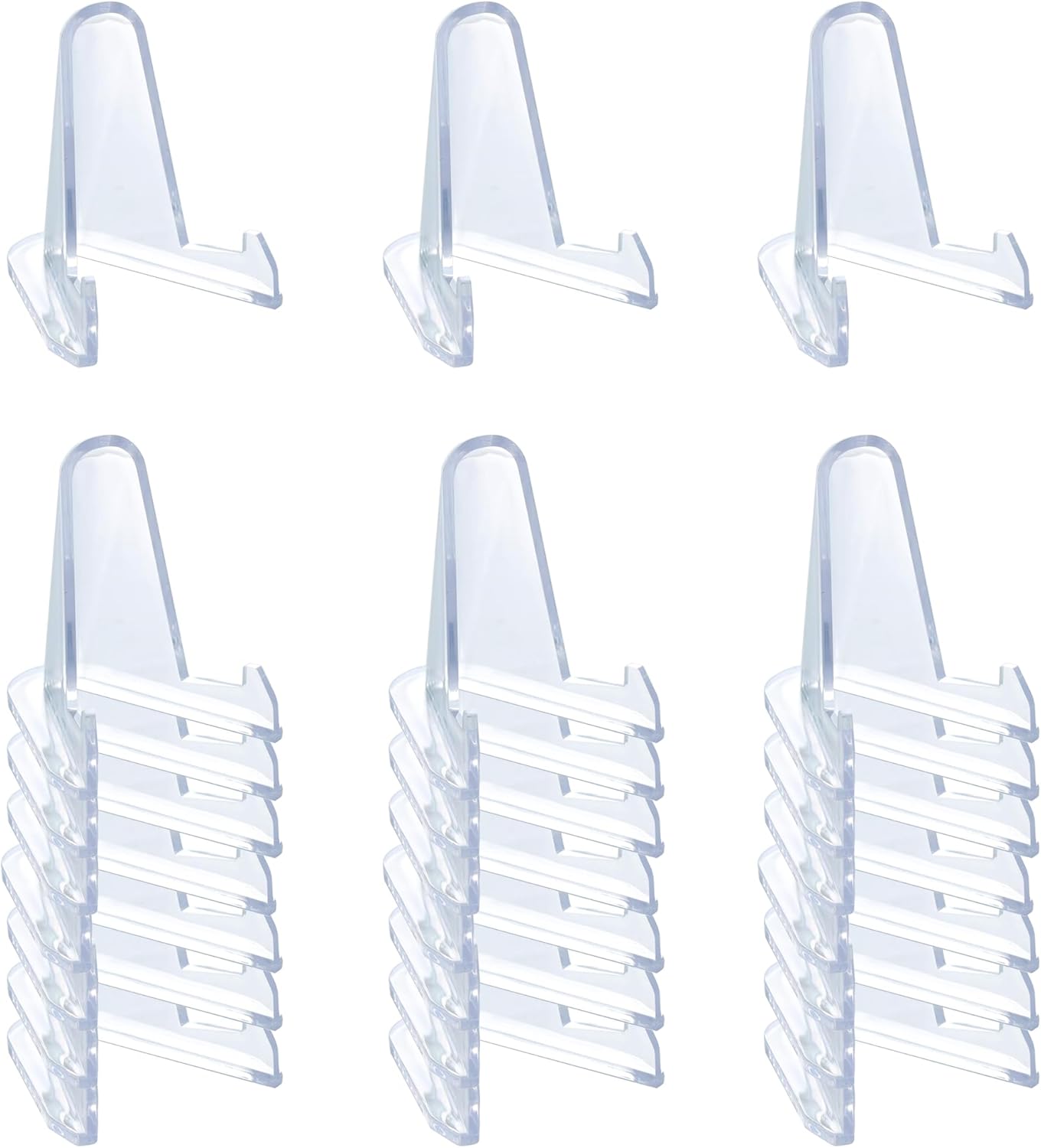 24 Packs(2.3 Inch Tall) Mini Clear Acrylic Easel Stands, Card Display Stand,Coin...