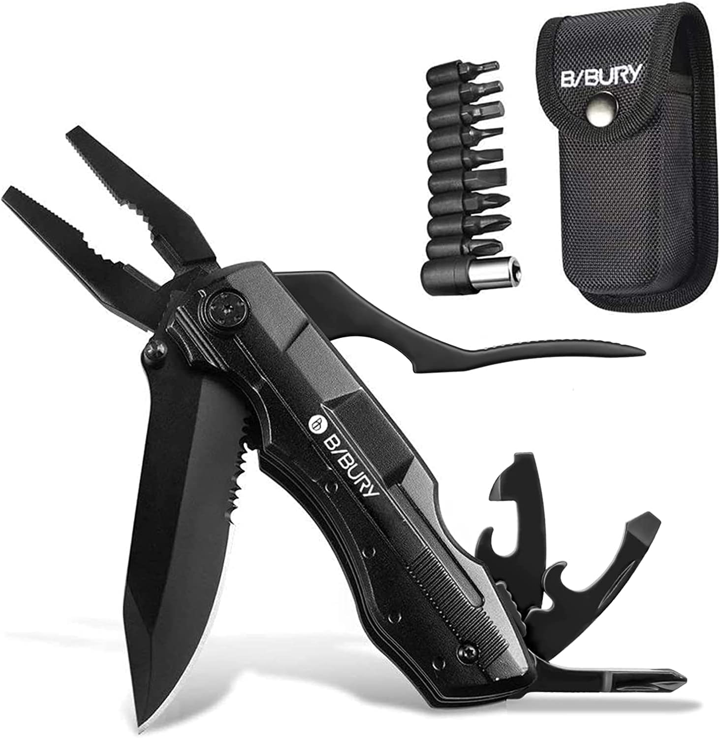 BIBURY 5 in 1 Multitools, Foldable Pliers Multitool Stainless Steel Multi Tool,...