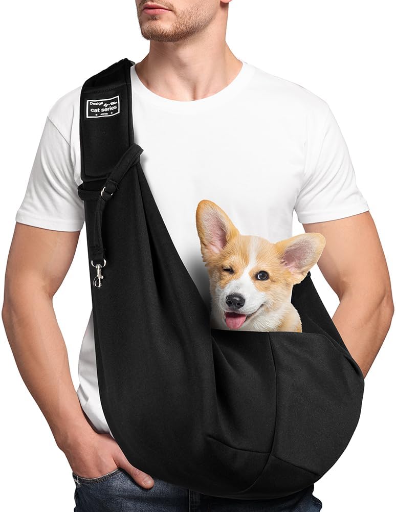 Adiwo Puppy Carrier Sling,Reversible Hands-free Dog Carry Sling for Small & Medi...