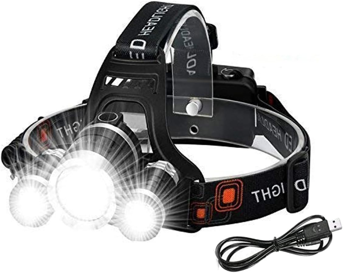 Victoper Rechargeable Headlight with 3 Lights 4 Mo...