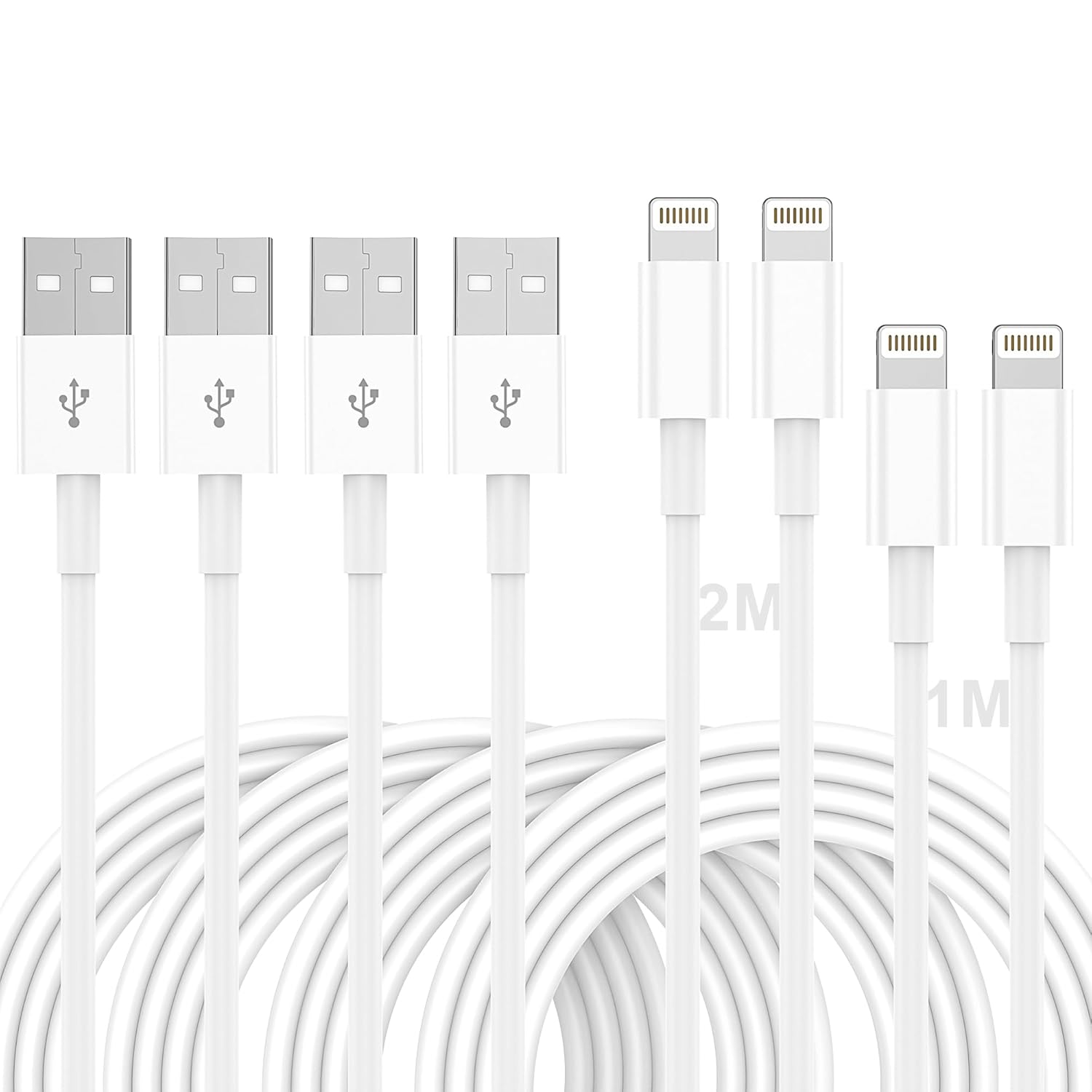 4Pack iPhone Charger Cable [Apple MFi Certified] USB a to lightning cable 1/1/2/...