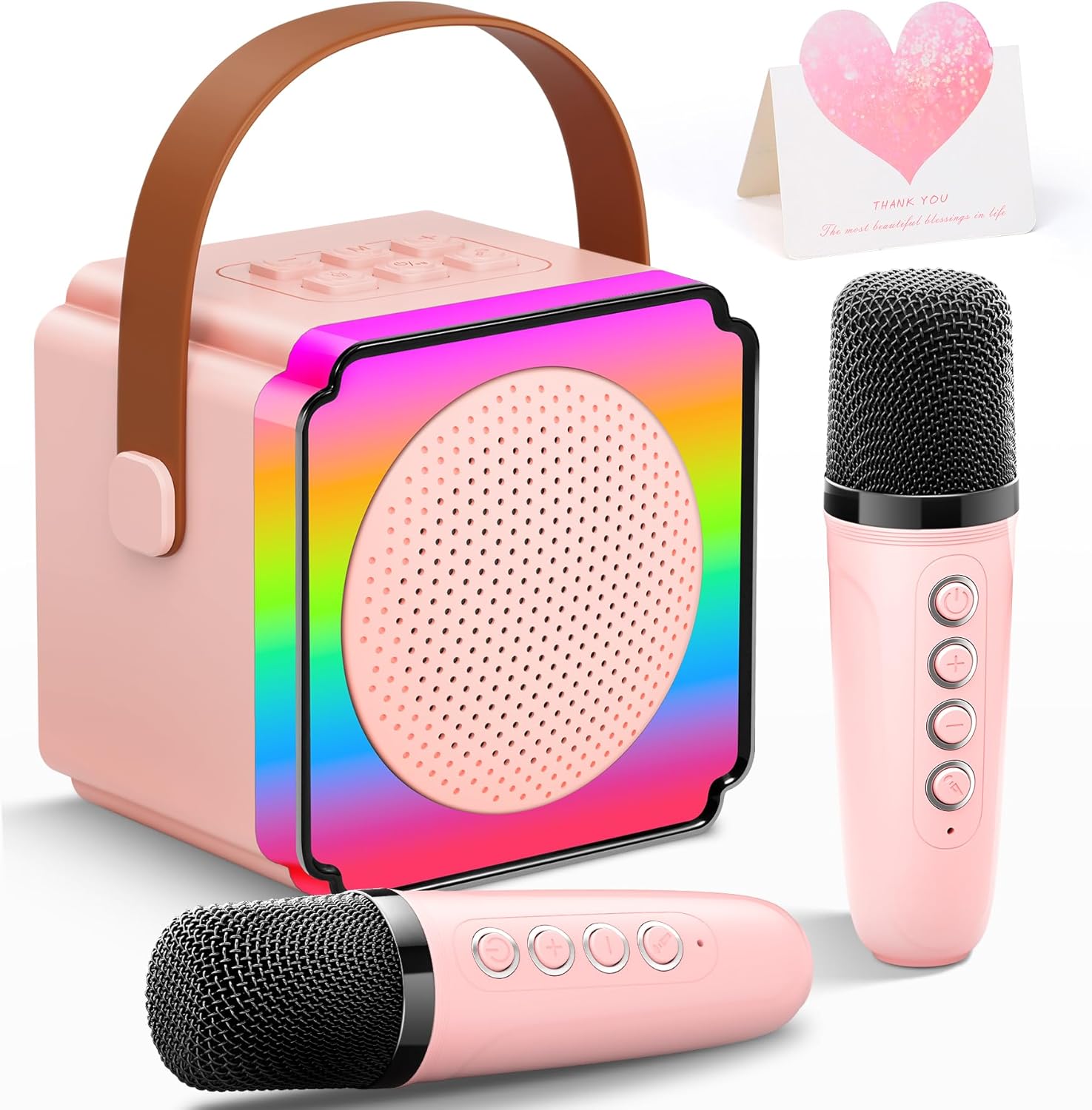 Gontence Karaoke Machine 2 Microphones, Gift Toys for Kids Age 3-12 Year Old, Mi...
