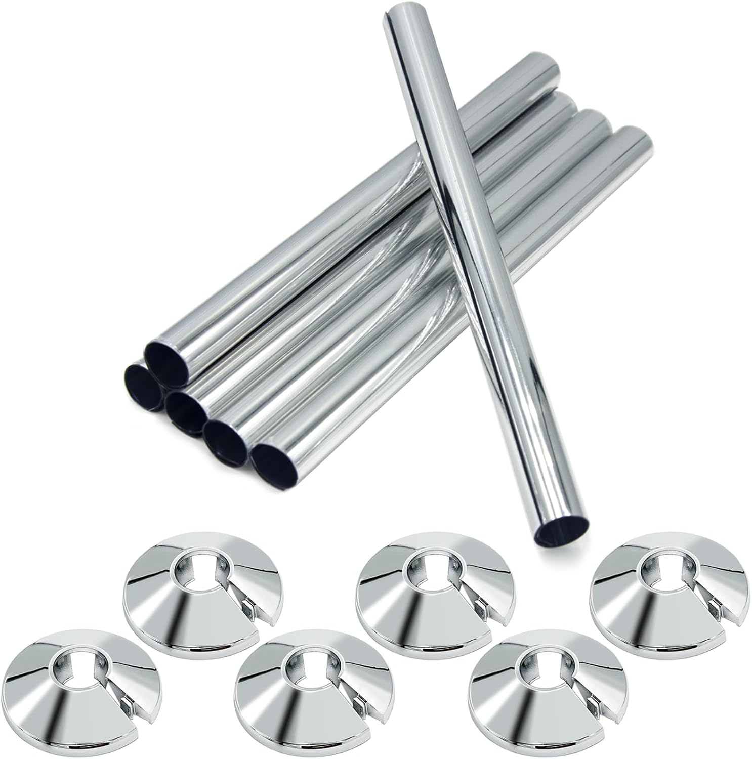 6 Pcs Radiator Pipe Covers and 6 PCS Pipe Collars, Radiator Pipe Covers 15mm x 2...