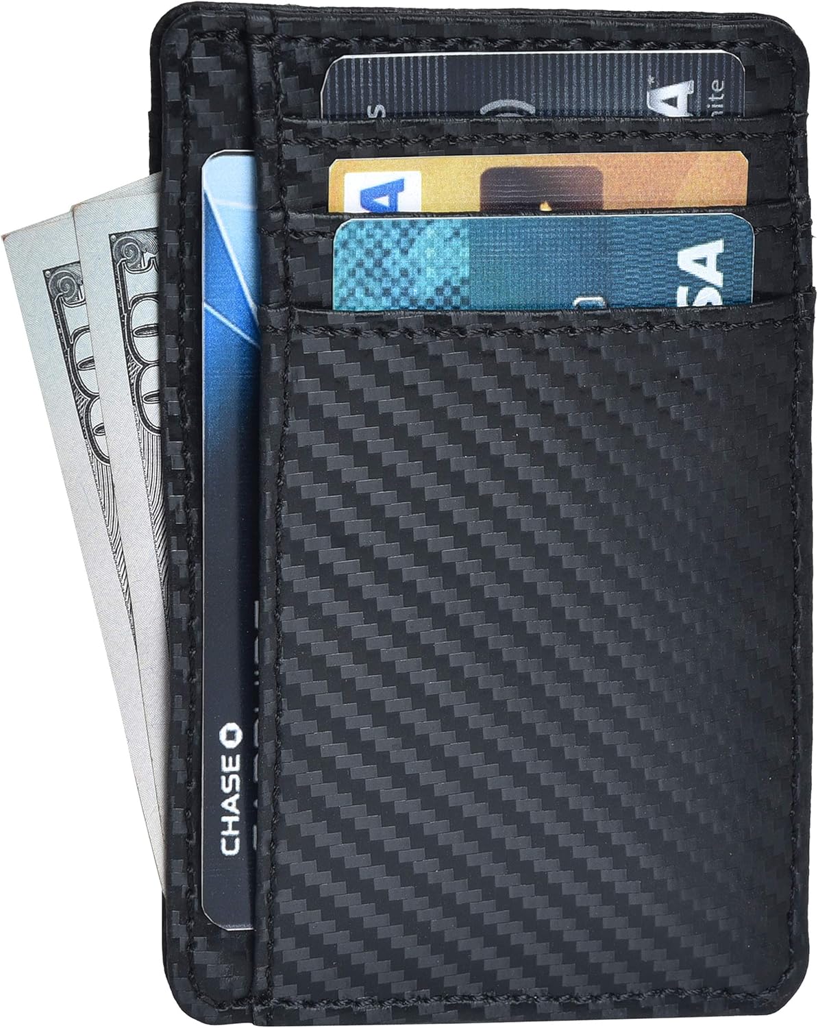 Leather Minimalist Wallet for Men & Women RFID Front Pocket Leather Card Holder...