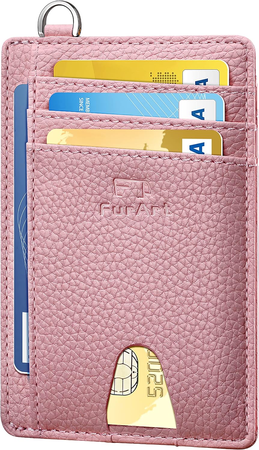 FurArt Credit Card Holder Wallet, Slim RFID Blocking Minimalist Women's Card Wal...