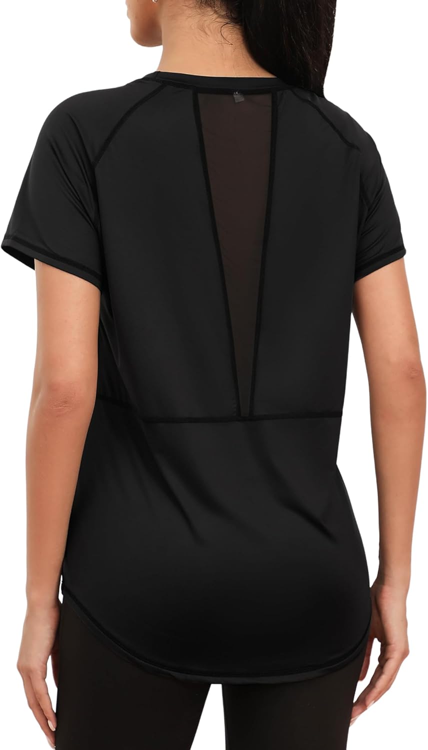 Gyabnw Women's Gym Shirts Short Sleeve Crew Neck Lightweight Moisture Wicking Qu...