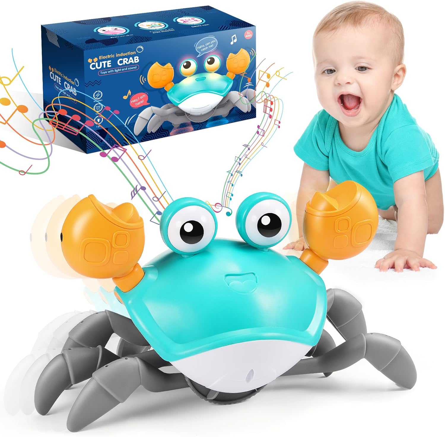 Veopoko Crawling Crab Toy, Baby Sensory Toys 0 6 Months Gifts for 1 2 3 4 Year O...