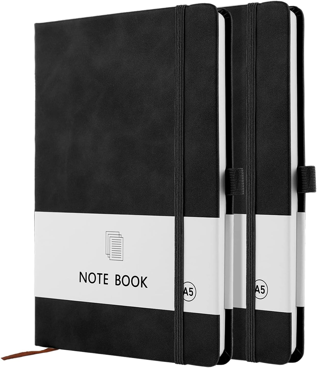 A5 Notebook, 2 Pack Notebook A5 200 Pages 100 GSM Journal Notebook Hardback Note...