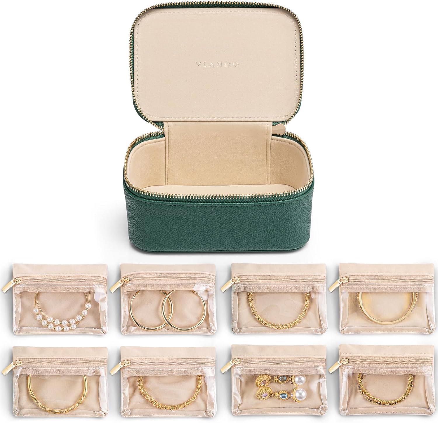 Vlando Travel Jewellery Box, Litchi Pattern Jewellery Organiser,Travel Jewellery...