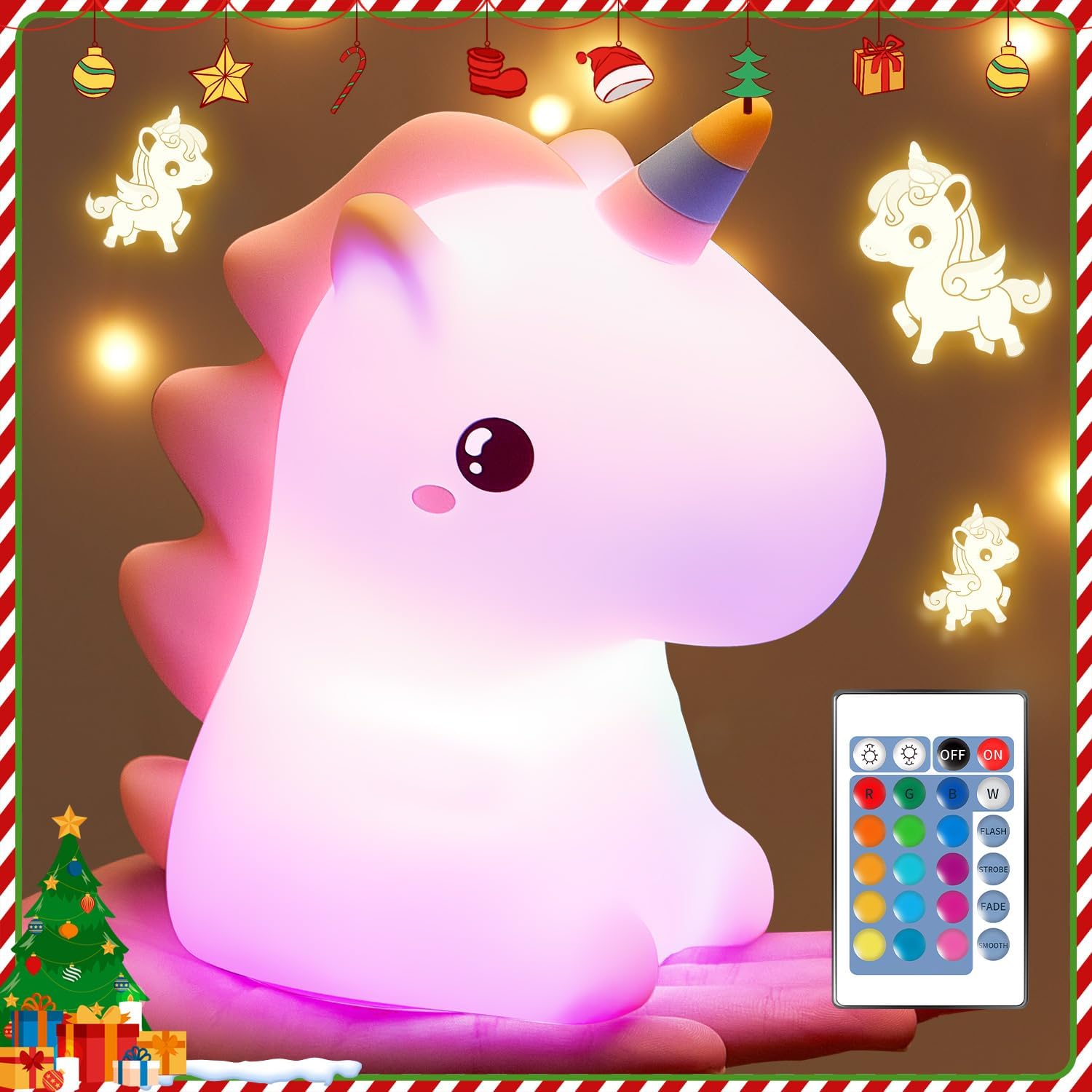Unicorn Night Light Kids Unicorn Gifts for Girls, 16 Colours+Remote Control Baby...