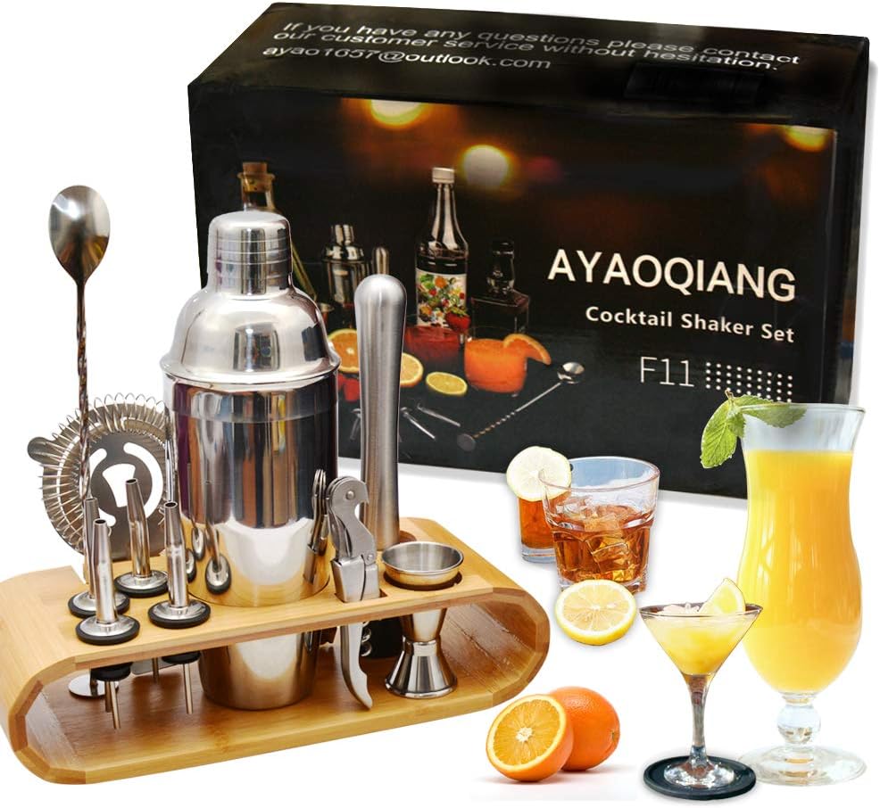 AYAOQIANG Cocktail Making Set, Cocktail Shaker Set...