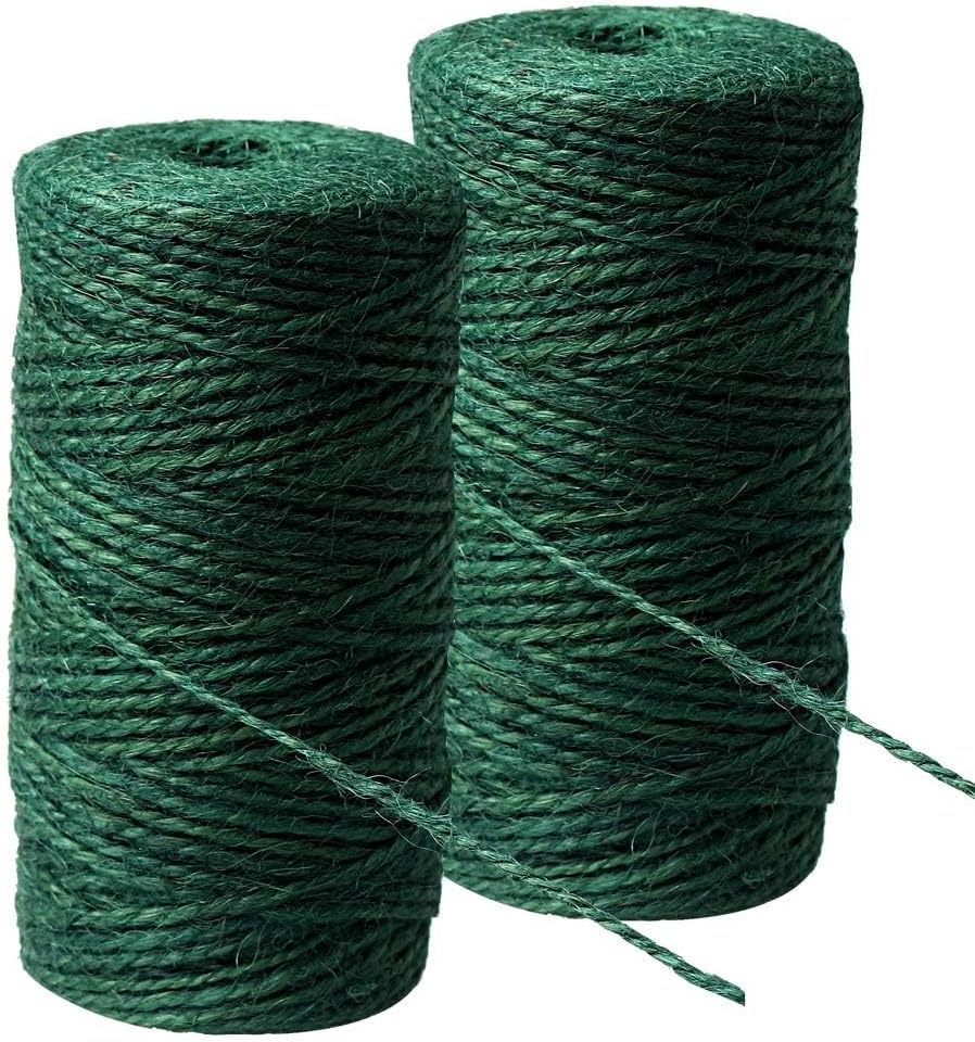 2 Rolls Green Hemp Garden Twine, Garden String Christmas Twine ​Natural Jute Str...