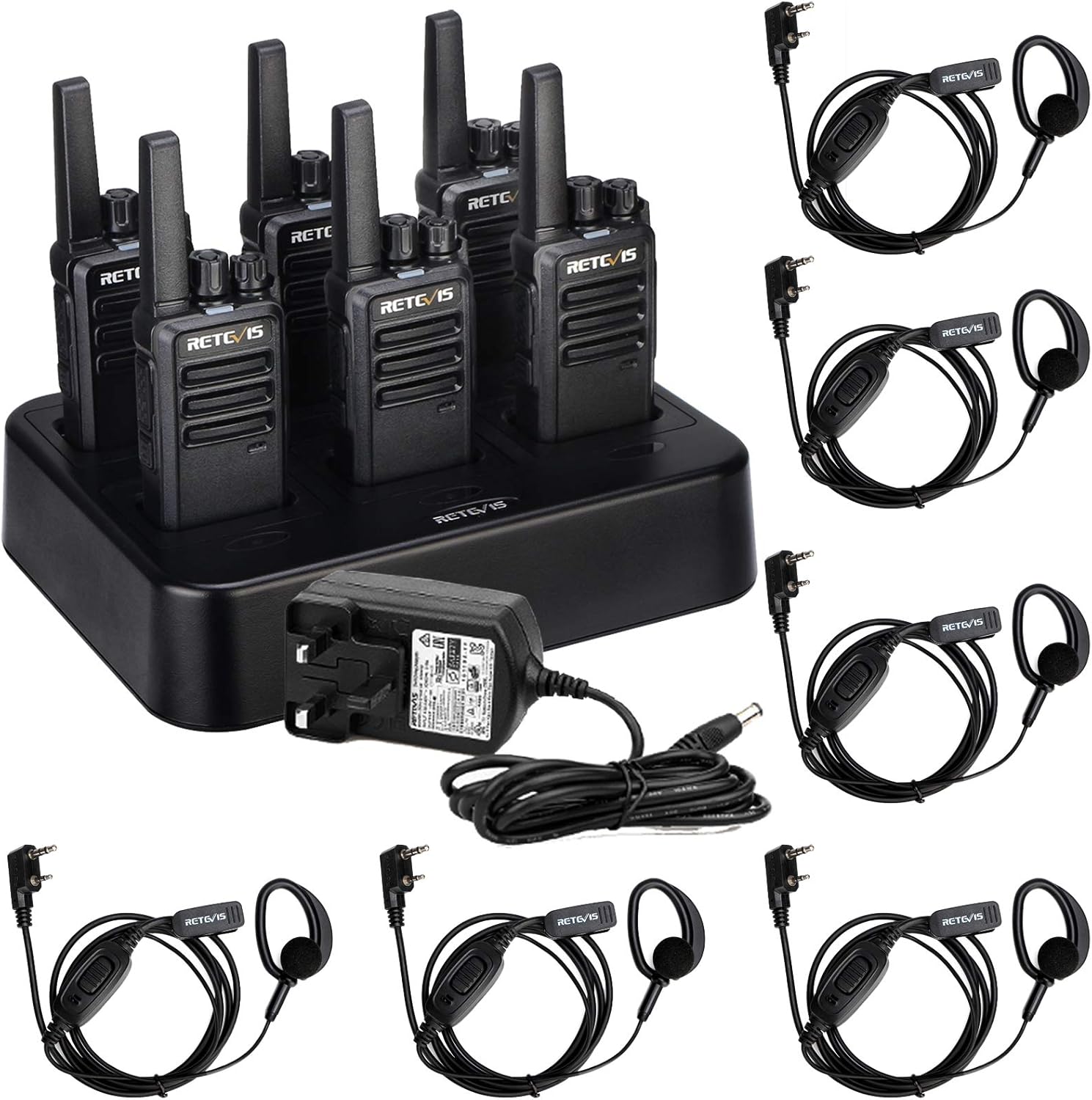 Retevis RT668 Walkie Talkies for Adults, with Six-Way Charger, PMR446 Walkie Tal...