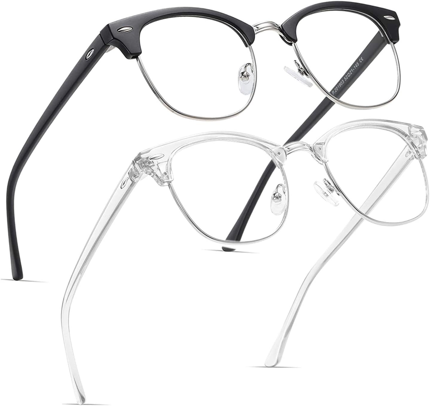 2 Pack Blue Light Blocking Glasses, Anti Blue Light Gaming Glasses, Retro Fashio...