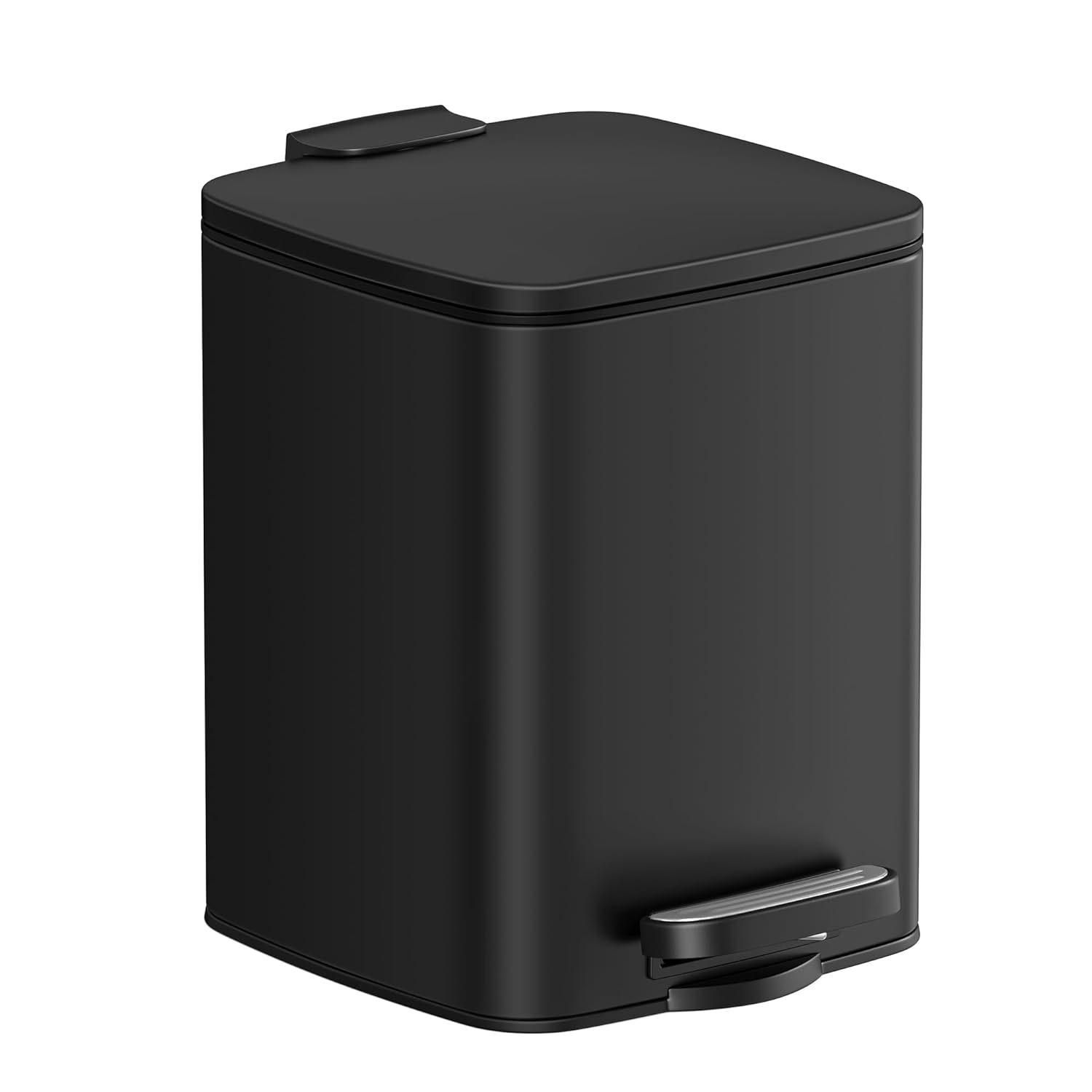 SONGMICS Bathroom Bin, 6L Small Bin, Pedal Toilet Bin for Small Spaces, Soft-Clo...