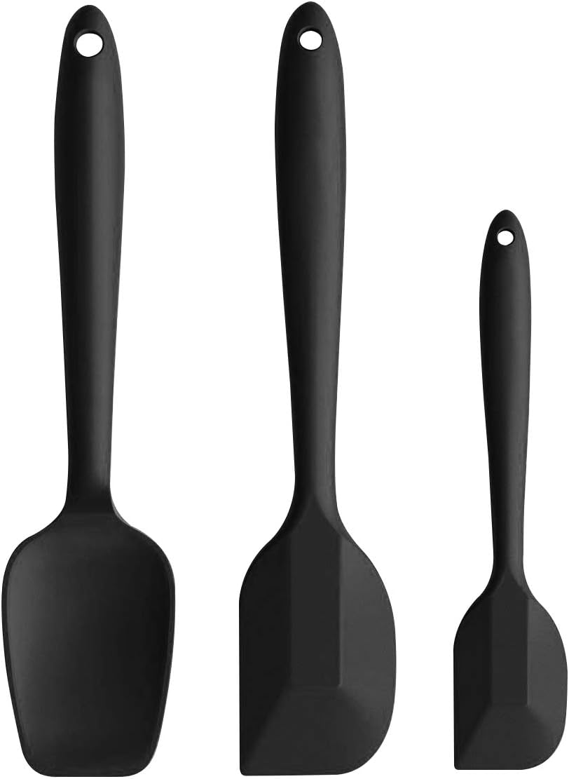 iNeibo Heat Resistant Silicone Spatulas, Non Stick Coating with Steel core, Cake...