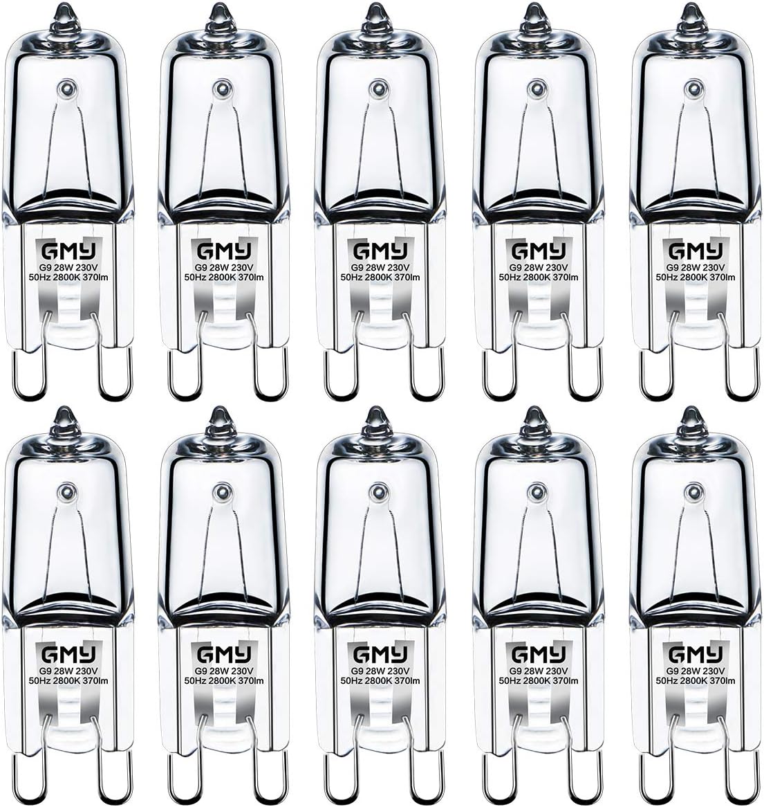 GMY G9 Halogen Bulbs 28W (29W) 230V 320Lm 2800K Warm White Dimmable Light Bulb f...