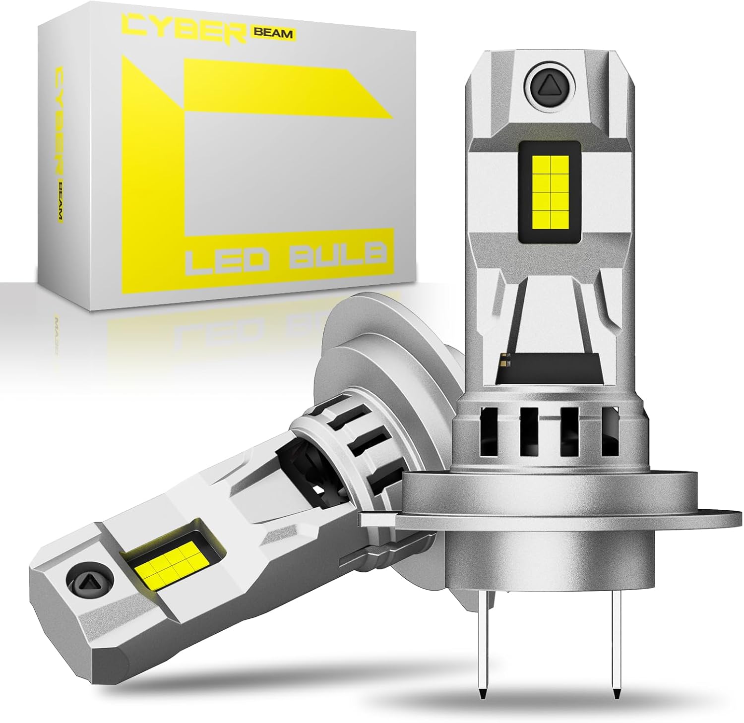 CYBERBEAM H7 LED Headlight Bulb for Car, 800% 30000LM 90W Super Bright H7 Headli...