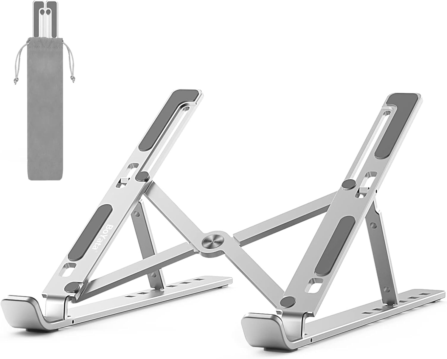 BoYata Laptop Stand, 6 Levels of Height Adjustable Portable Laptop Holder for De...