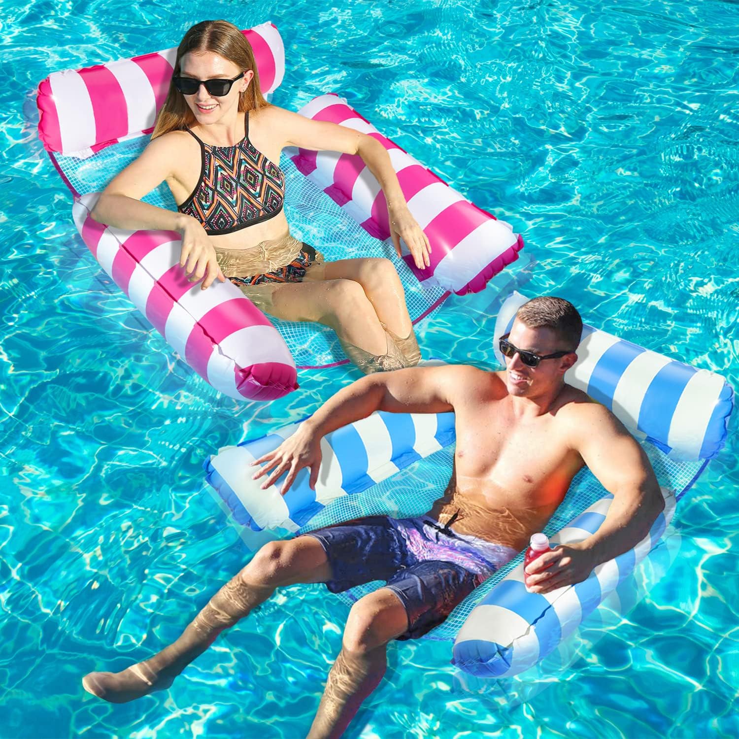 Alintor 2 Pack Inflatable Pool Floats, Pool Inflat...