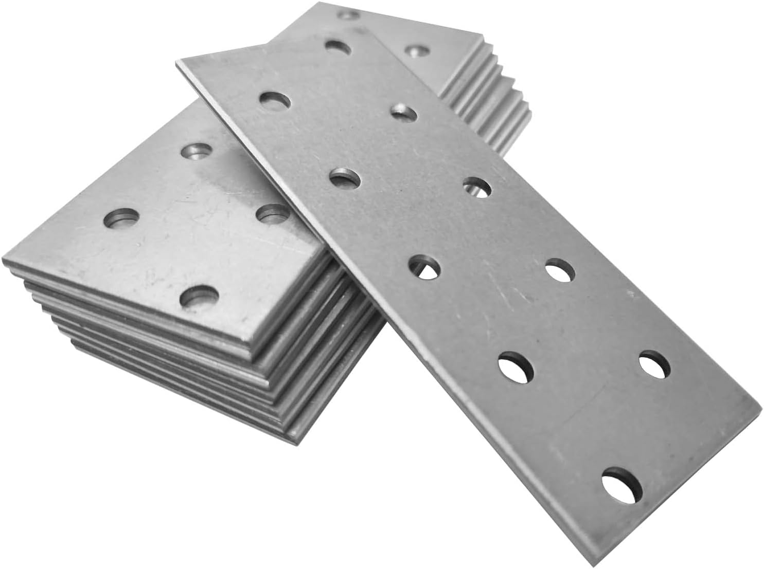 OMIDEAS 10 x Flat Joining Plates (100 x 40 x 2) Connecting Perforated Metal Brac...