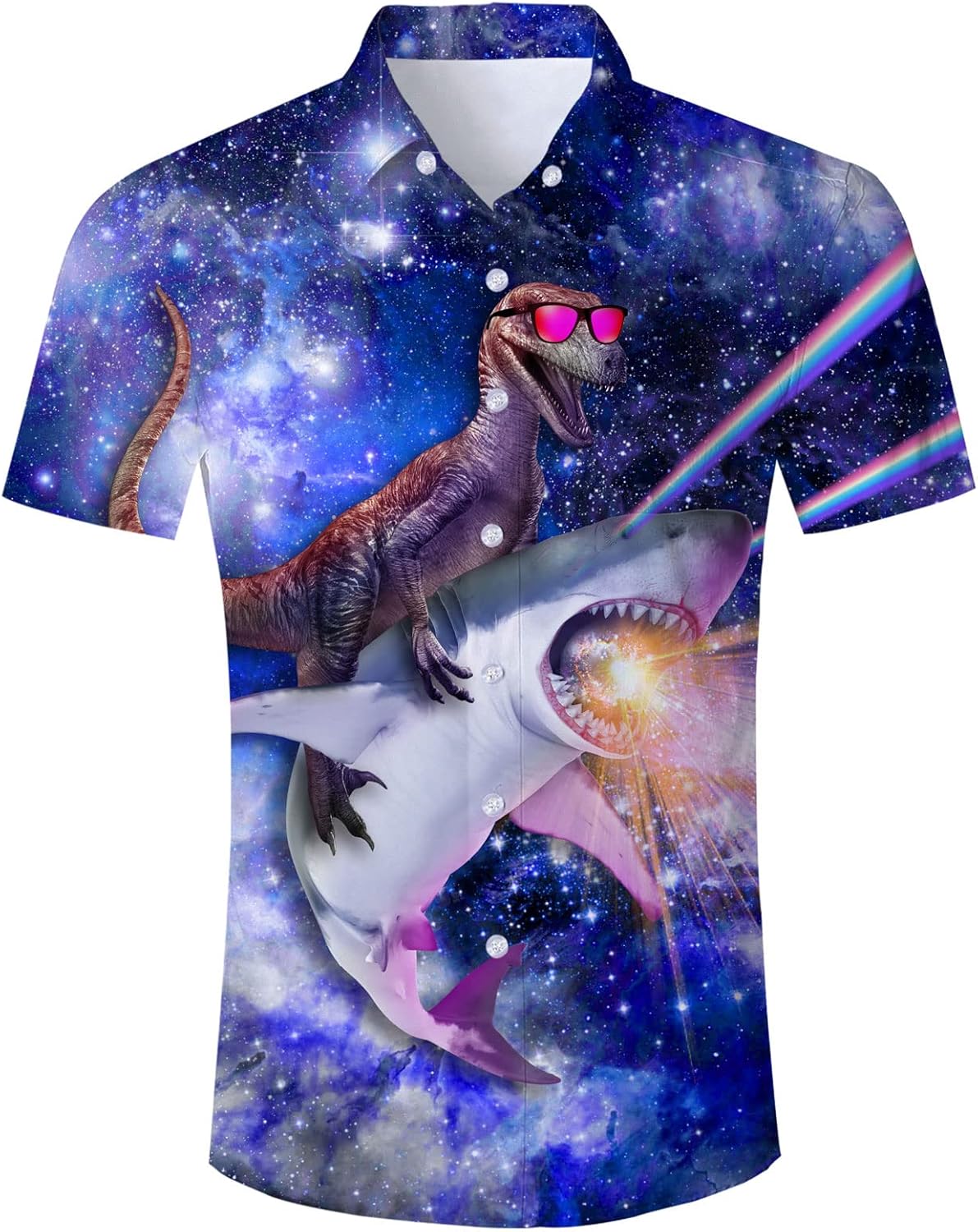 TUONROAD Hawaiian Shirt for Men Funny Cat 3D Printed Beach Shirt Short Sleeve Sh...