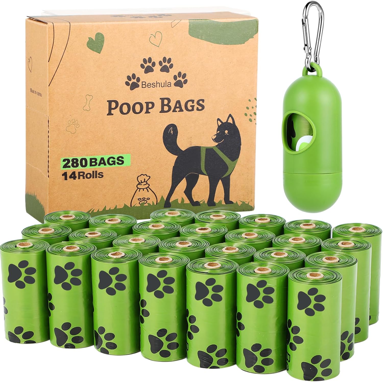 Dog Poo Bags with Dispenser: Pet Poop Bags for Dogs - Larage and Strong Dog Wast...
