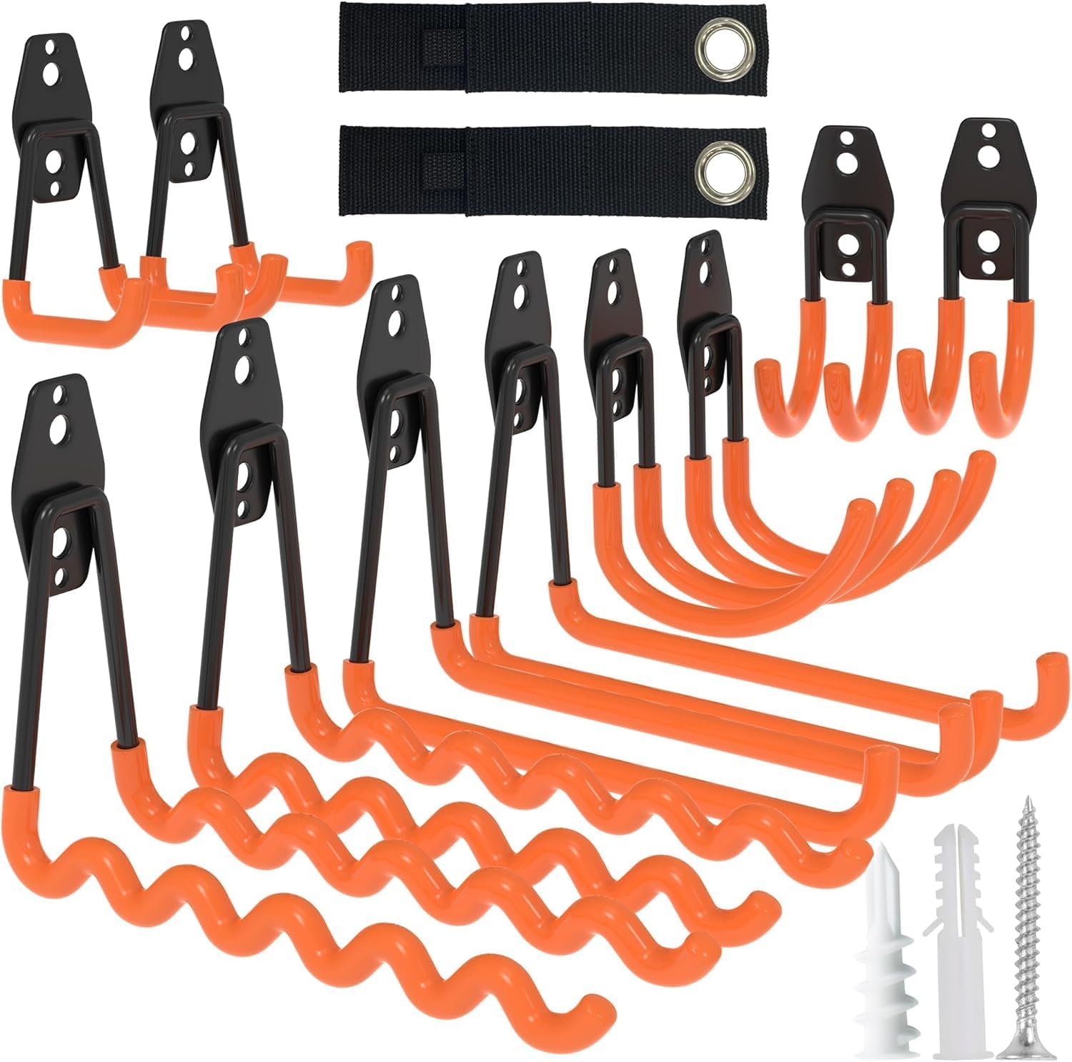 HSTMYFS 10 Pack Heavy Duty Garage Hooks with 2 Extension Cord Holder, Utility St...