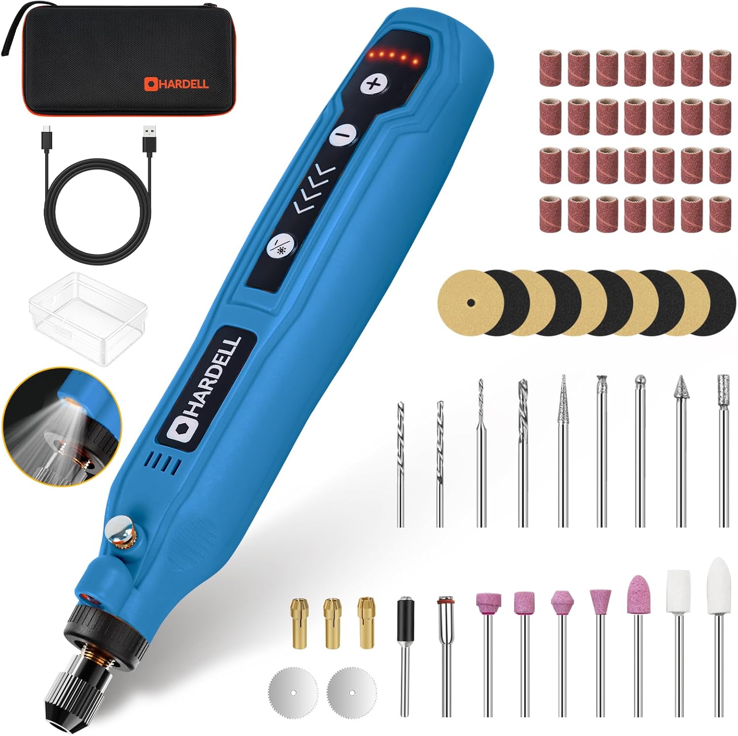 HARDELL Mini Cordless Rotary Tool, 5 Variable Speed Mini Rotary Tool Kit with 61...