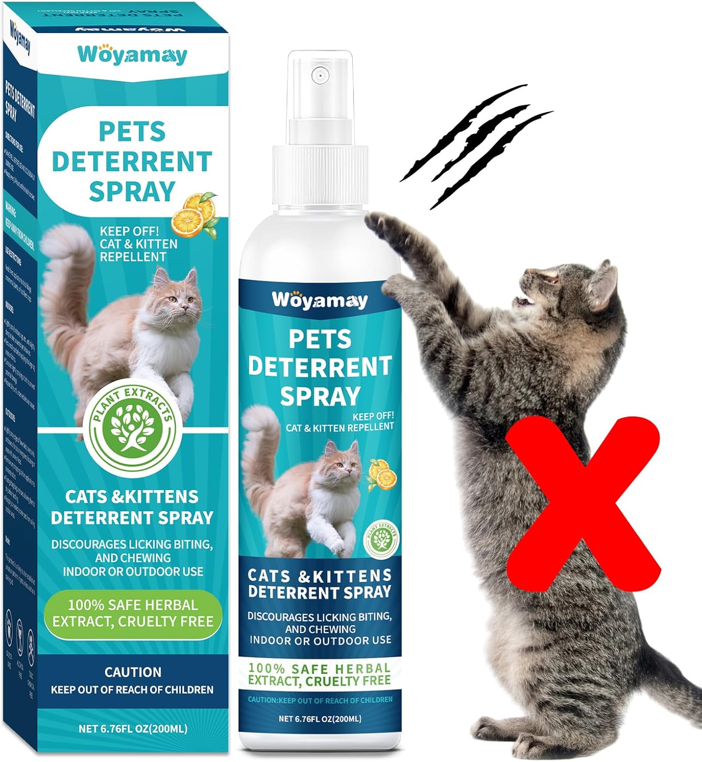 Woyamay Cat Repellent Spray, Cat Deterrent Spray Indoor & Outdoor, Cat Spray Det...