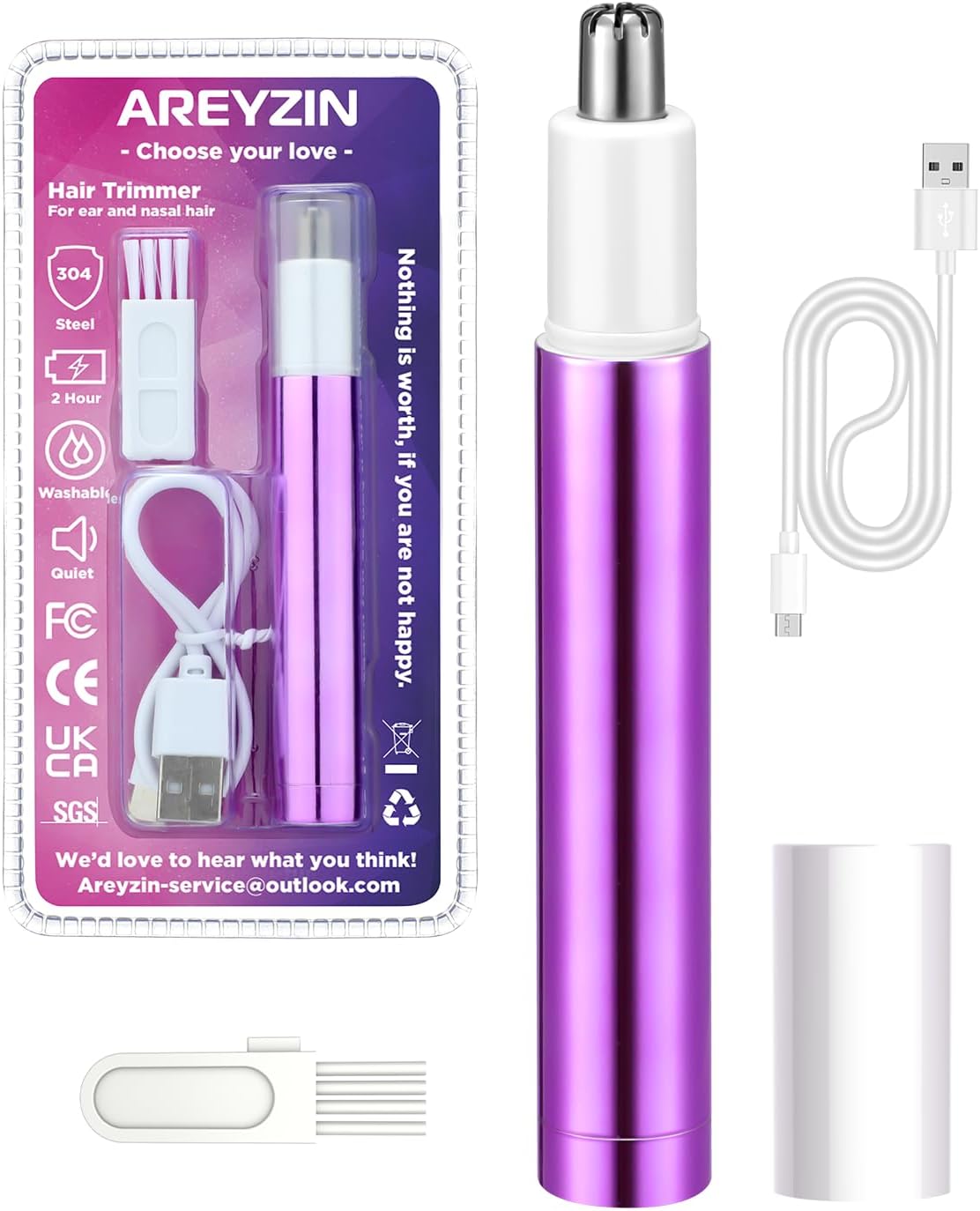 Painless Nose Hair Trimmer for Women Rechargeable 2024 Upgrade Nose Trimmer Ladi...