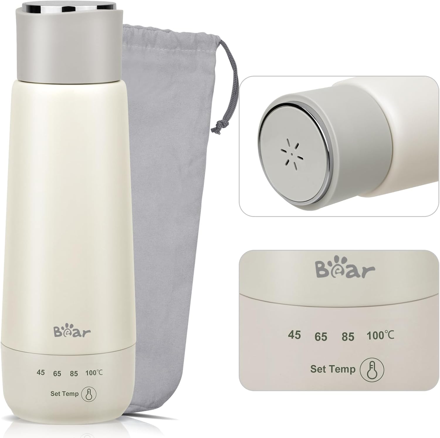 Bear Portable Travel Electric Kettle with 4 Temperature Control Settings and Kee...