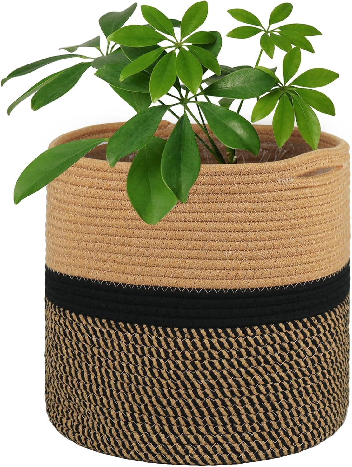 tenn well 30cm Indoor Pot for Plants with Liner, Cotton Woven Storage Basket Lar...