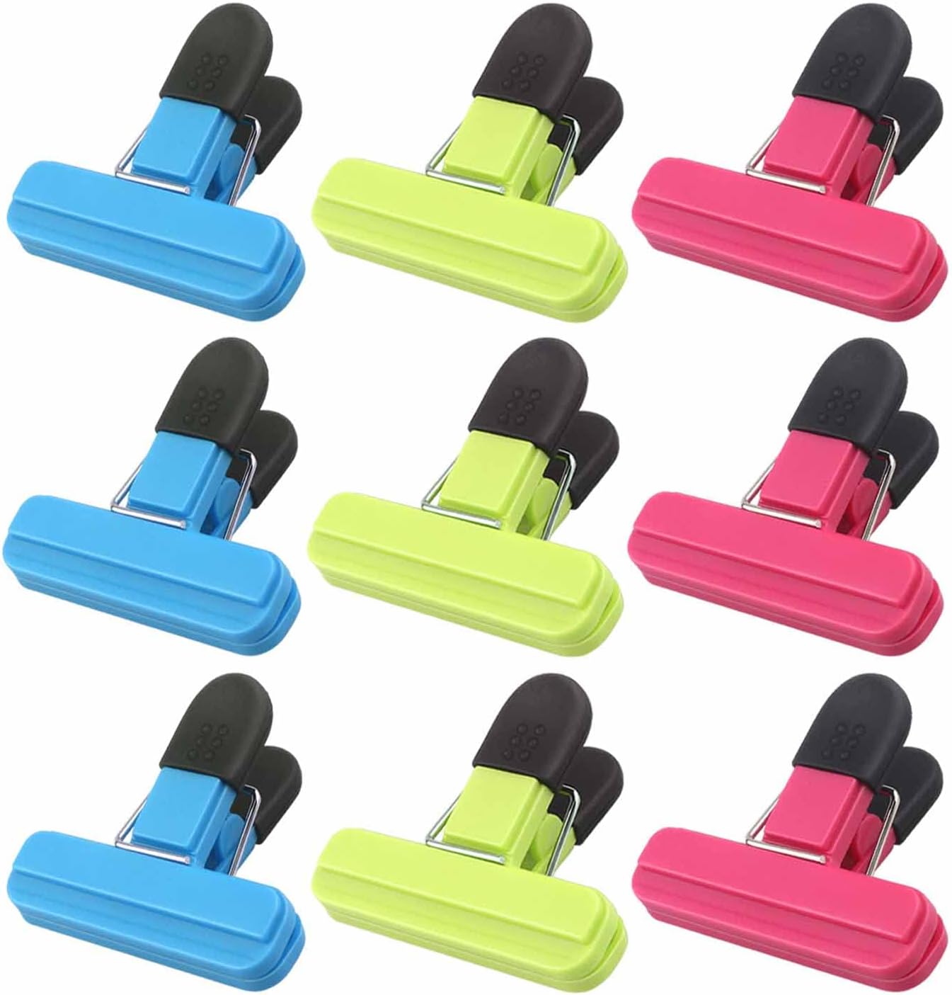 MEKEET Food Bag Clips for Food Storage Set of 9 Food Clips Kitchen Storage Clip...