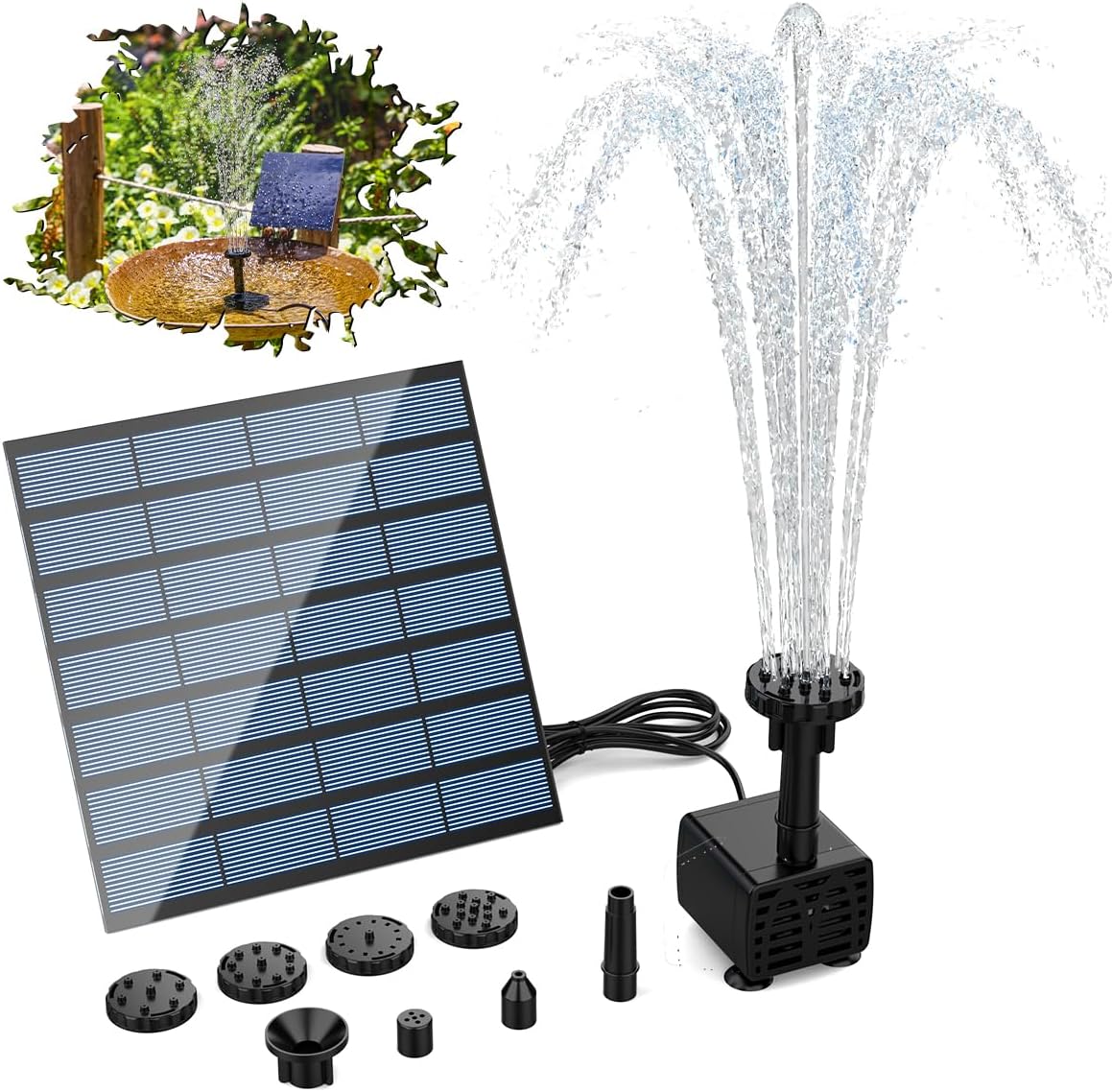 AISITIN DIY Solar Fountain Pump, Solar Panel Pond...