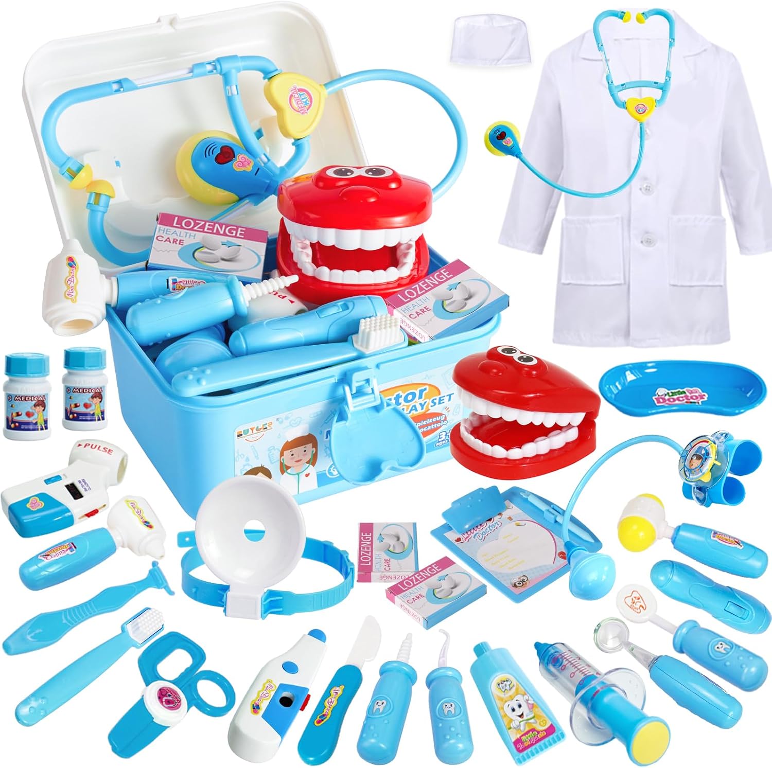BUYGER Kids Doctors Set Case for Kids Educational Toys for 3 Year Old Boys Medic...