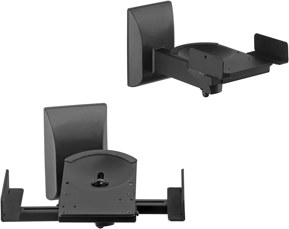 suptek Dual Side Clamping Bookshelf Speaker Wall Mounting Bracket Adjustable for...