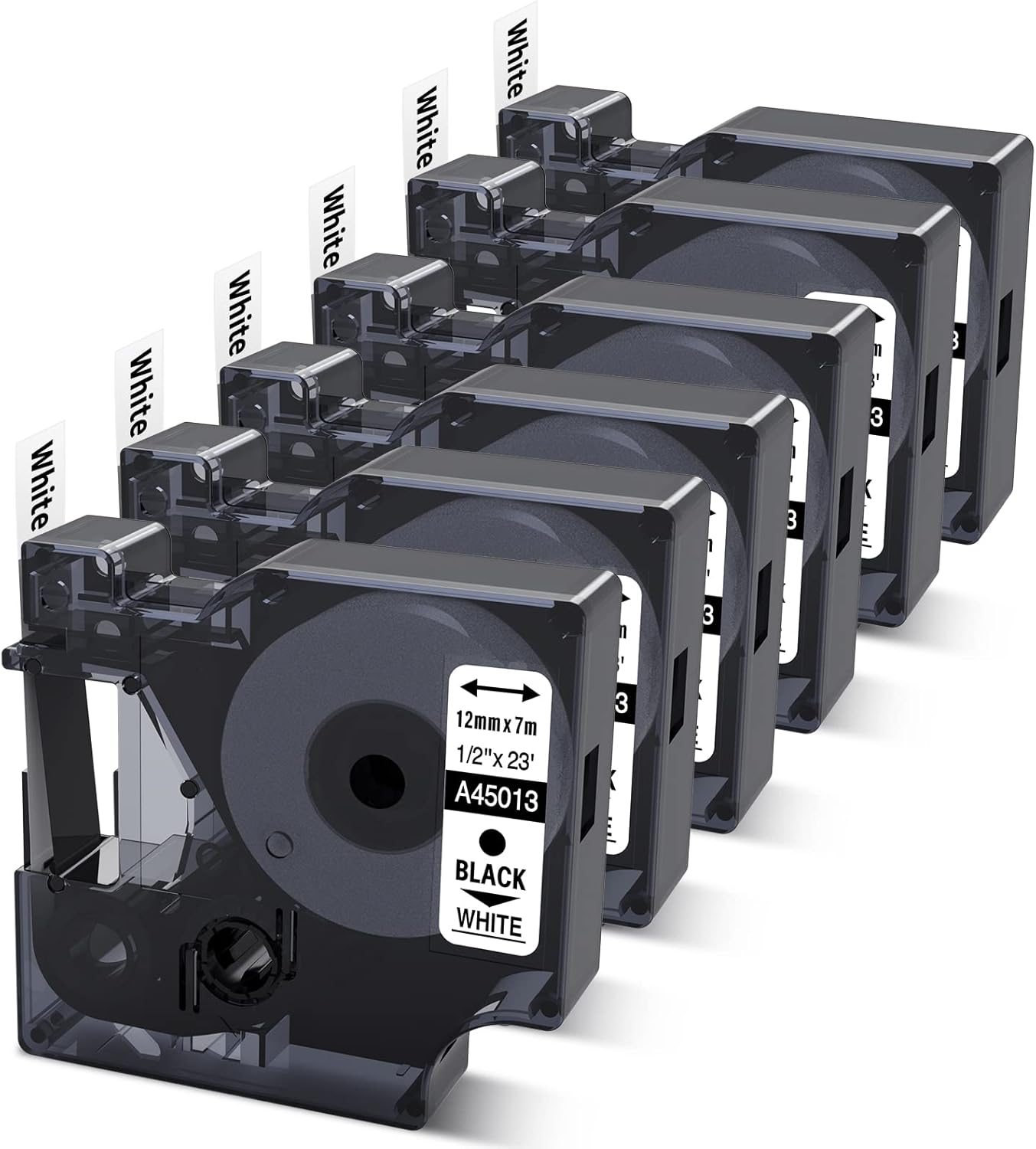 6X Compatible with Dymo D1 Label Tape 45013 12mm S0720530 Replace for DYMO Label...
