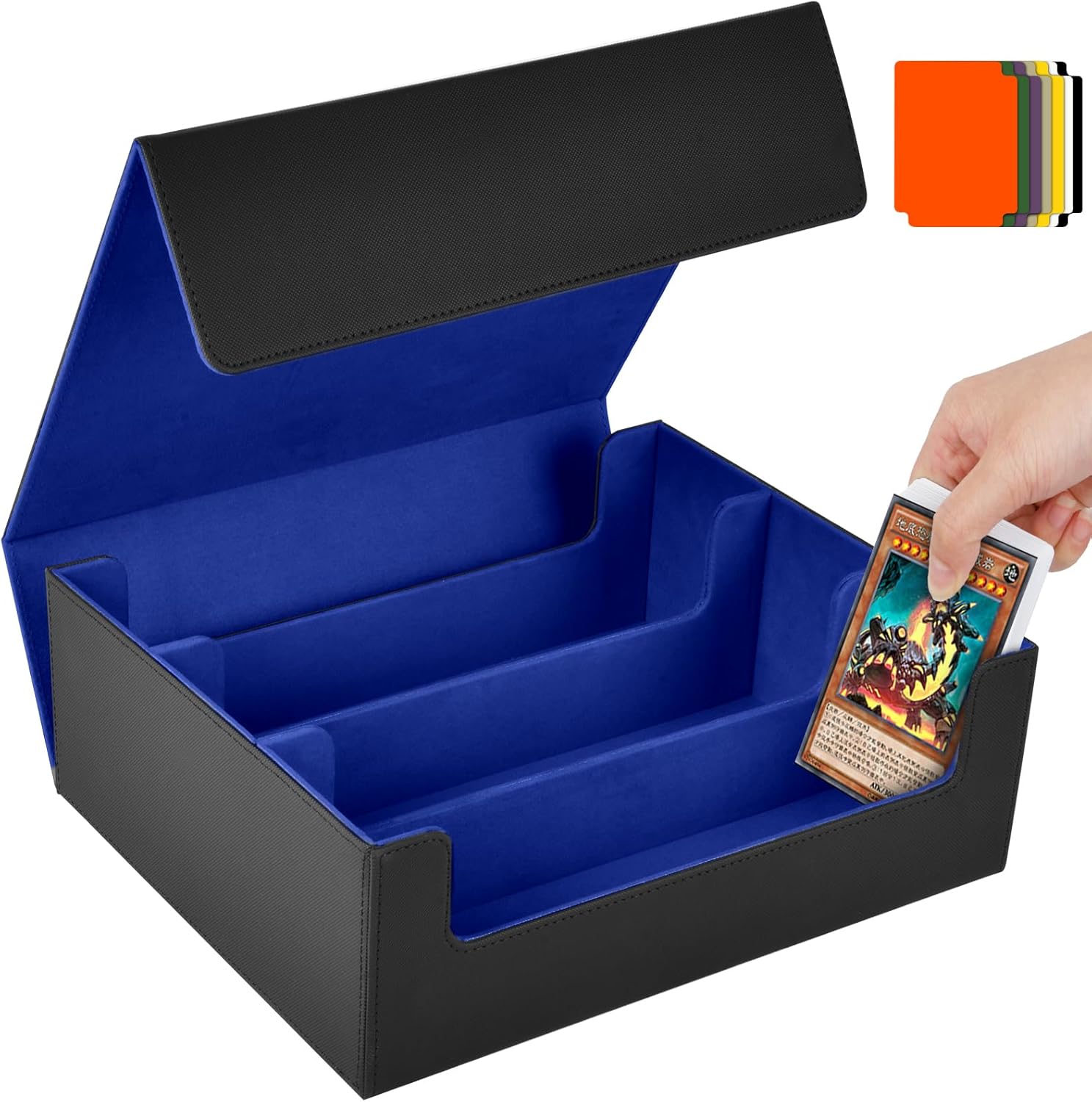 Aolso Card Storage Box for Trading Cards, 1800+ PU Leather Commander Card Deck C...