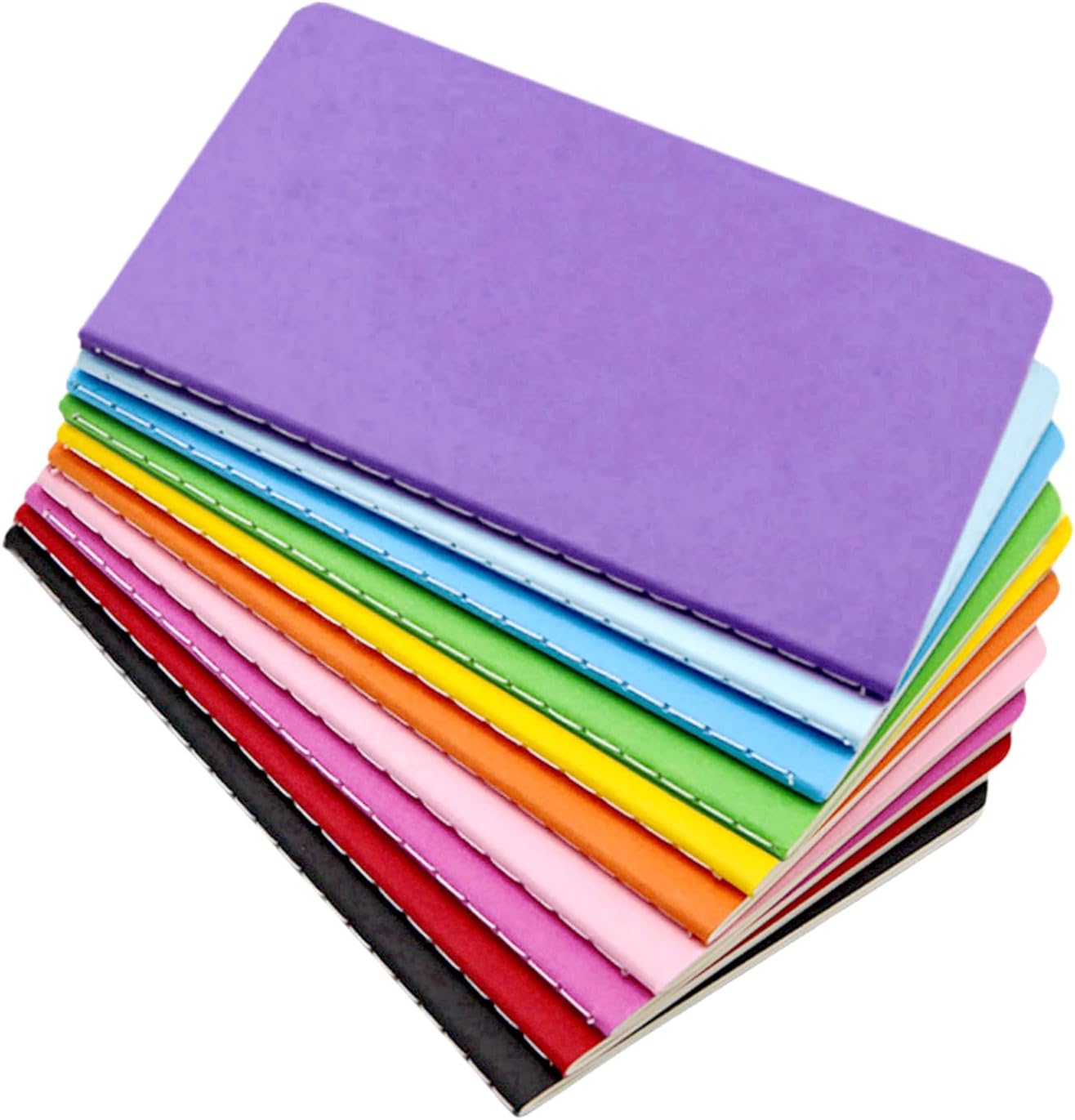 ojussa 10Pcs A6 Notebooks 30 Pages Rainbow Colorful Lined Notepad Multipack Note...
