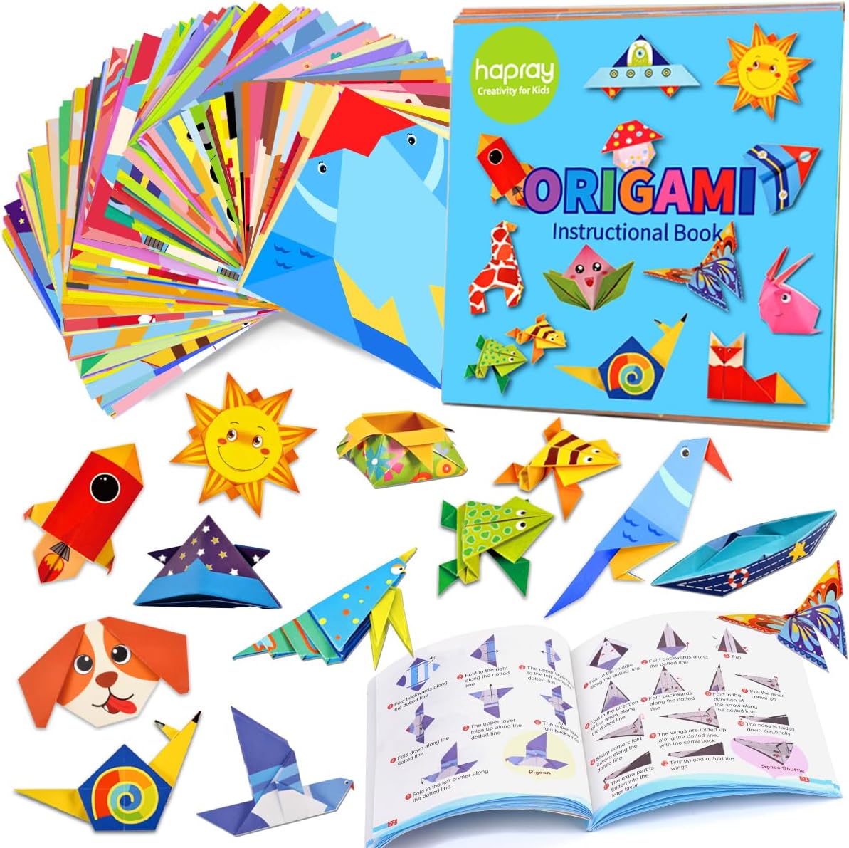 hapray Origami Kit for Kids Ages 6-12 10 Year Olds, with Guiding Book, 98 Sheets...