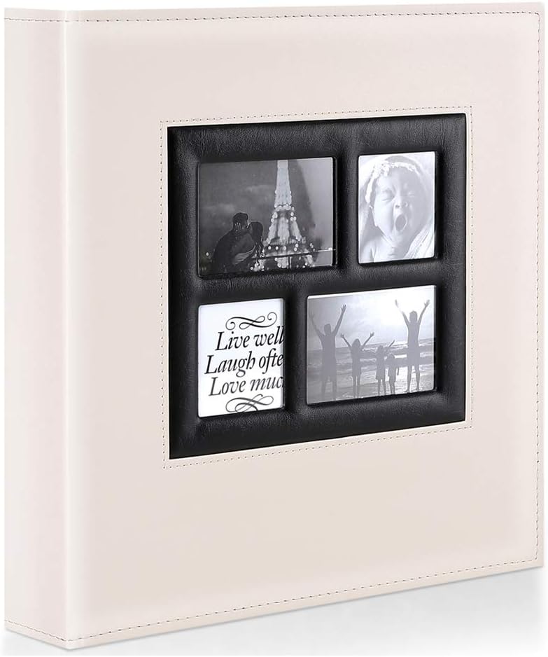 Benjia Photo Album 500 Pockets 6x4 Photos, Extra Large Size Leather Cover Slip i...