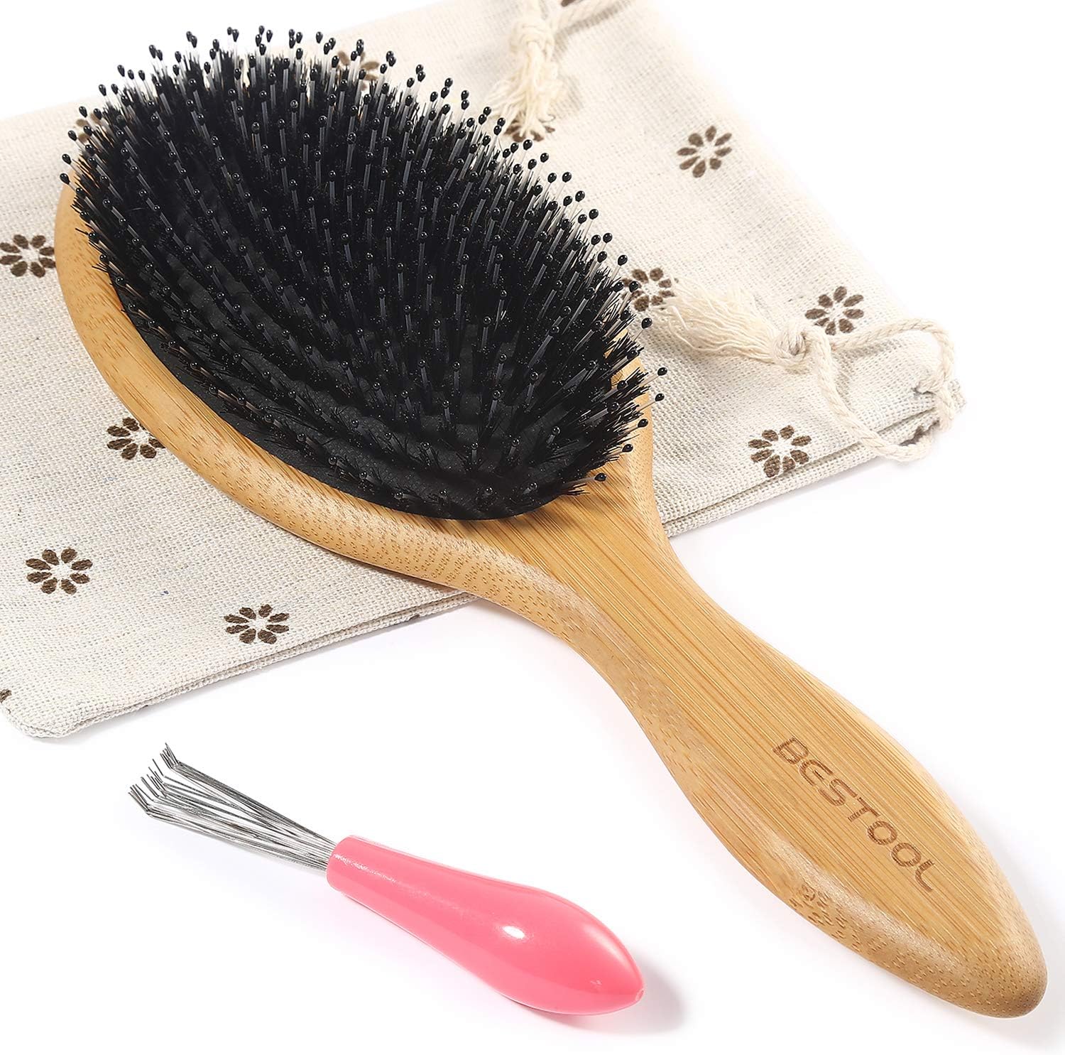 BESTOOL Hair Brush, Boar Bristle Hair Brushes for Women men Kid, Boar & Nylon Br...