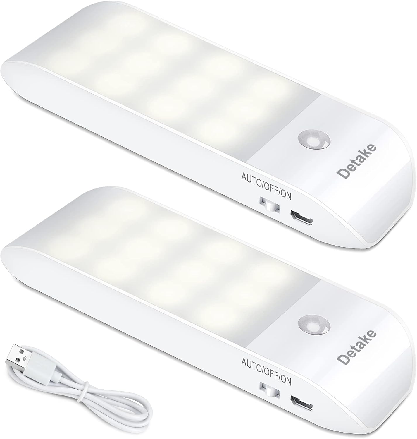 Motion Sensor Lights Indoor, 2 Pack Rechargeable LED Night Light with 3 Modes (A...